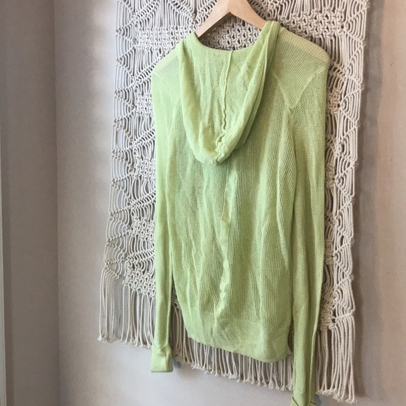 Chicos sz 0 mesh hooded zip up jacket in lime green - Picture 6 of 7